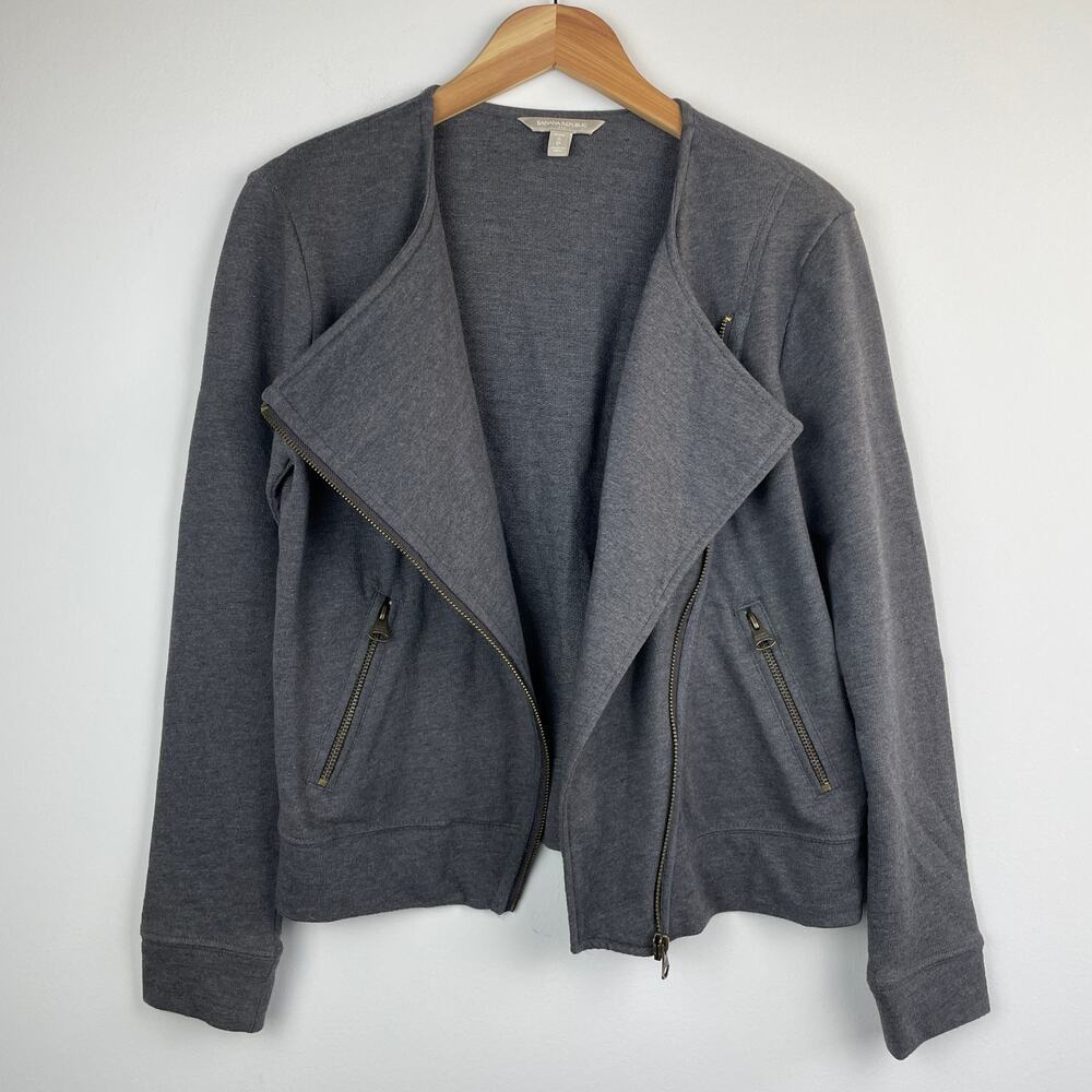 Banana Republic Jacket Size SP Gray Full Zip Pockets Stretch - Size SP